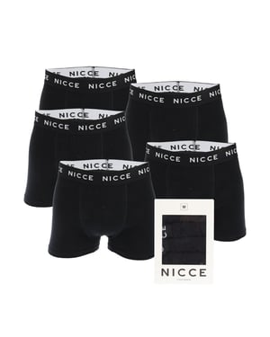 Men's NICCE 5 Pack Boxer Shorts in Black