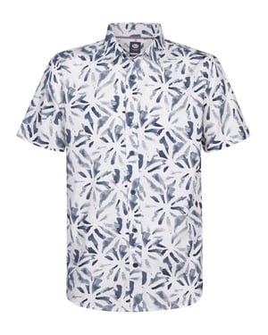 Petrol Industries - Heren Overhemd met all-over print Noche - Wit