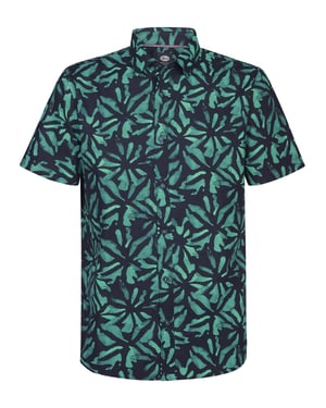 Petrol Industries - Heren Overhemd met all-over print Noche - Blauw