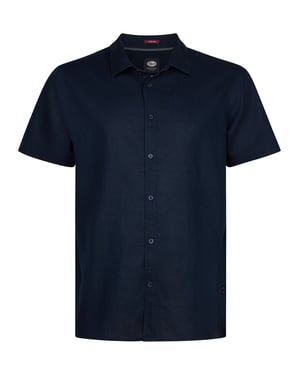 Petrol Industries - Heren Plus Size Effen overhemd met korte mouwen Baja1000 - Blauw