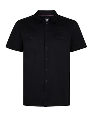 Petrol Industries - Heren Plus Size effen overhemd met korte mouwen Trailhawk - Zwart
