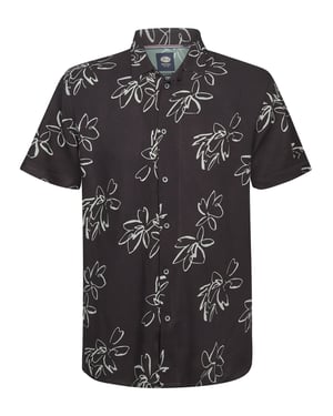 Petrol Industries - Heren Overhemd met all-over print Orion - Zwart