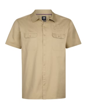 Petrol Industries - Heren Plus Size effen overhemd met korte mouwen Trailhawk - Oranje