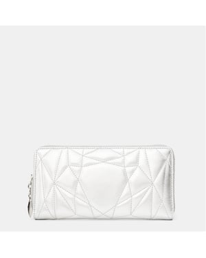 Accessories Tiffany Geometric Patterned Zip Around Wallet in Silver