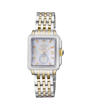 Bari Tortoise, Swiss Quartz Watch, White MOP Dial, 316L Stainless Steel 34 MM Sapphire Crystal