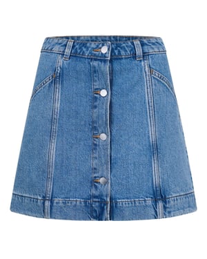 Women's Timberland Refibra Denim Skirt Mid Blue in Mid Blue