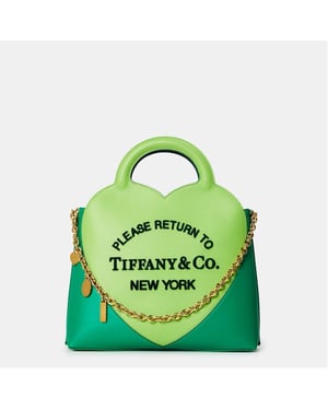 Accessories Tiffany Charm Tote with Chain and Lettering in Green