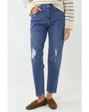 Destroy Detaljerade Slim Fit Jeans