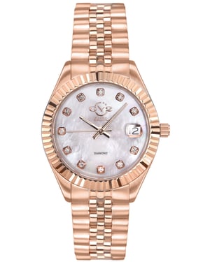GV2 Naples Women's Silver Dial Rose Gold Watch