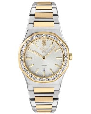 GV2 Palmanova Women's Silver Dial two tone yellow gold watch