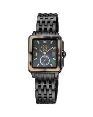 Bari Diamond-Set Luxury Watch with Swiss Quartz Movement Black Stainless Steel Bracelet 30 MM Sapphire Crystal
