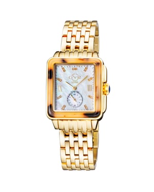 Bari Tortoise, Swiss Quartz Watch, Black MOP Dial, 316L Stainless Steel 30 MM, Sapphire Crystal