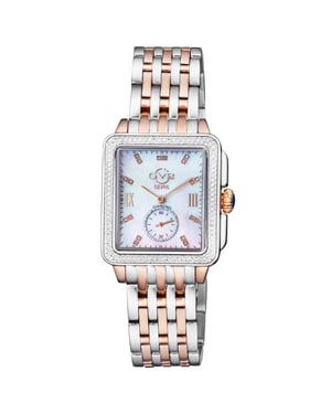 Bari Tortoise, Swiss Quartz Watch, White MOP Dial, 316L Stainless Steel, and Sapphire Crystal