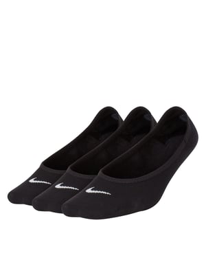 Women's Nike 3 Pack Invisible Socks Ladies in Black/White