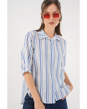 Gestreept Poplin Shirt