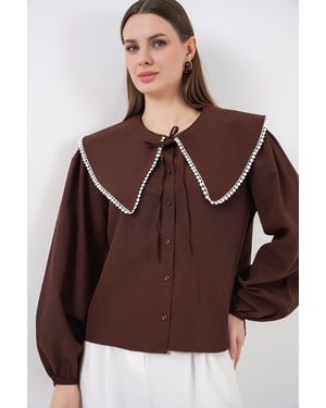 Poplin Baby Kraagshirt met Strik