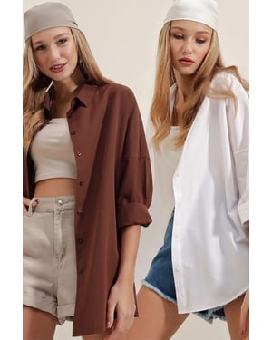 Oversized Poplin 2-Pack Shirt