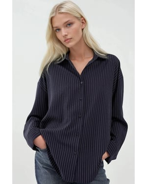 Oversized Randig Skjorta