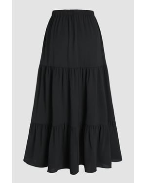 Hoge Taille Maxi Rok met Splits