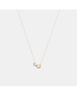 Double Stitched Hearts Pendant Necklace