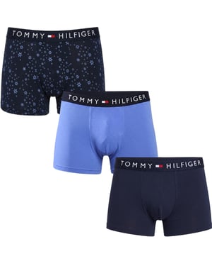 Tommy Hilfiger Mens Trunks 3 Pack TH Orginal Logo Wasiband Stretch Soft Trunks