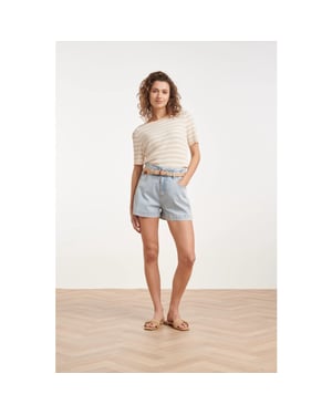 Smashed Lemon Korte broek met riem en hoge taille |