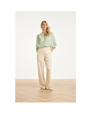 Smashed Lemon Dames zachte wijde pantalon met rechte pijpen |