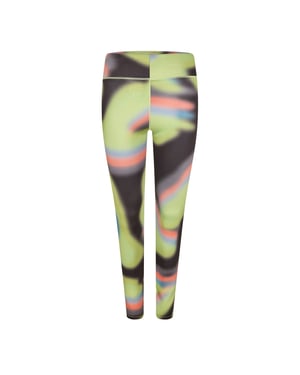 Women's Diadora Abstract Patterned Shapewear Leggings in Blk/Green