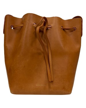 Mansur Gavriel Mini Bucket Bag in Brown Leather