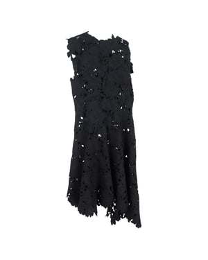 Sportmax Kant Midi-jurk in Zwart Polyester