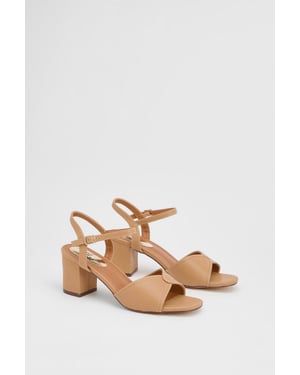 Good For The Sole: Keely Block Heel Faux Leather Ankle Strap Sandals