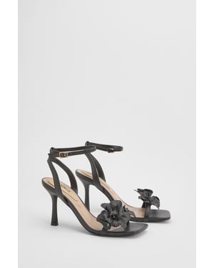 Primrose Faux Leather Corsage High Stiletto Heeled Sandals