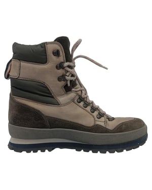 Moncler Lace-Up Hiking Boots in Brown Leather and Suede