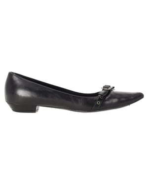 Dior ballerina's met spitse neus in zwart leer