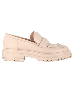 Gianvito Rossi Platform Loafers in Nude Leather
