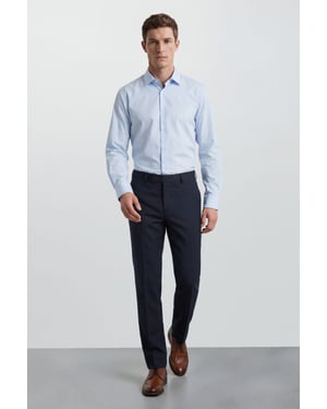 Navy Half Elasticated Trousers