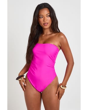 Essentials Detachable Strap Bandeau Swimsuit