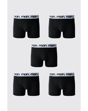 5 Pack Black With White Waistband Man. Boxers