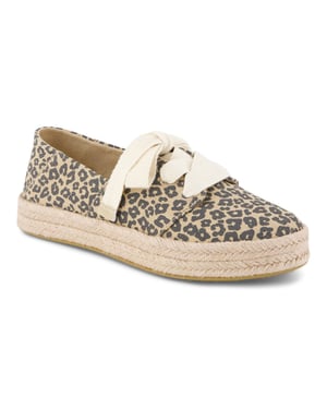 TOMS Carolina Lace Up Katoenen Dames Havermout Espadrilles