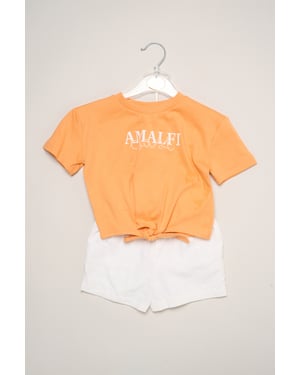 Amalfi Coast Printed Tee and Linen Shorts