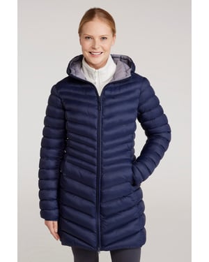 'Florence' Women's Long Padded Jacket Water Resistant Winter Coat Navy