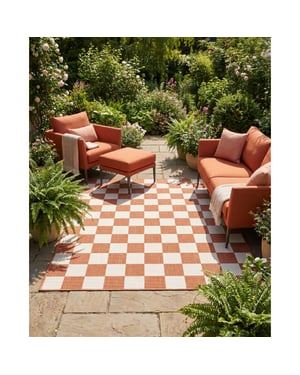 Muratap Buitenkleed brussels costa blocks terra creme- 160x230 cm