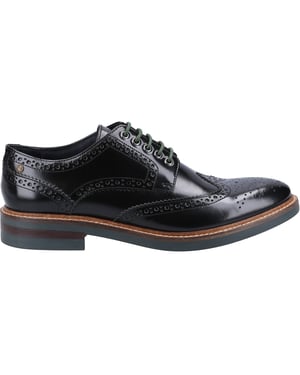 Base London Woburn Excel Heren Brogues Schoenen Zwart