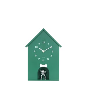 Karlsson wandklok dog house retro green