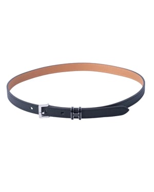 Hermès Pop H Belt 15mm Black Epsom Leather Palladium Hardware - '20s