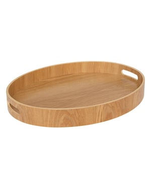 Casa di Elturo Dienblad ovaal bamboe met handgrepen – 44 x 34 x 5 cm – serveerblad hout – tray