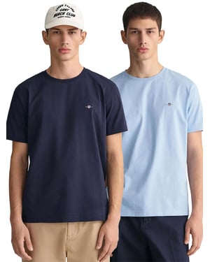Gant | 2 Pack Mens Crew Neck Shield T-Shirt