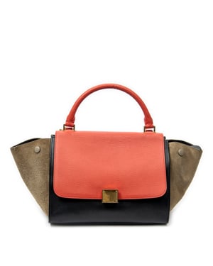 Small Tricolor Trapeze Shoulder Bag