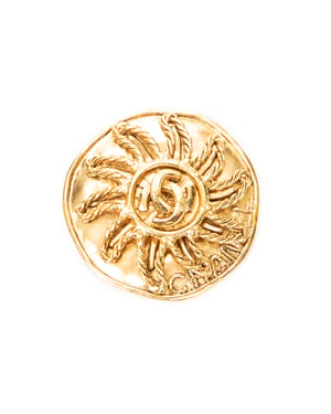 CC Round Sun Brooch Pin  Brooch