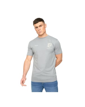 Crosshatch Herr Morville Bomull T-shirt (Stålblå)